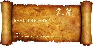 Kari Máté névjegykártya