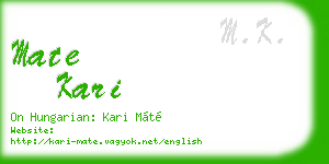 mate kari business card